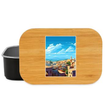 Fès Maroc Affiche de voyage Souvenir Carte Postale Peinture - Boîte à goûter - noir - Devant