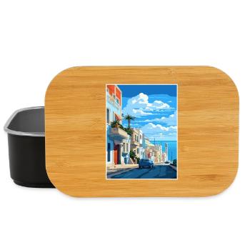 Tanger Maroc Affiche de voyage Peinture Souvenir WPA - Boîte à goûter - noir - Devant