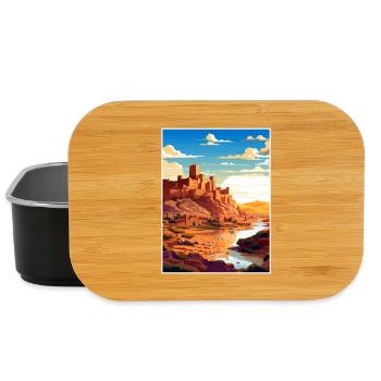 Aït Benhaddou Marokko Reiseposter Souvenir WPA - Lunch Box - Schwarz - Vorne