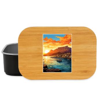 Cape Town Afrique du Sud Affiche de voyage Souvenir WPA - Boîte à goûter - noir - Devant
