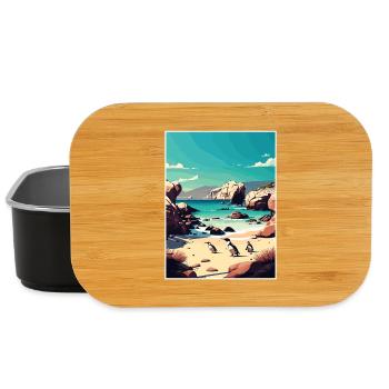 Boulder Beach South Africa Travel Poster Souvenir - Lunch Box - black - Front