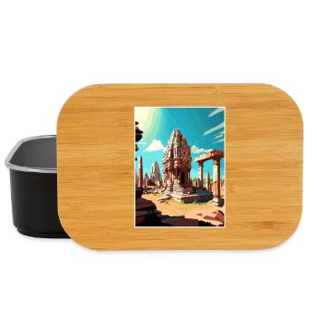 Hampi Inde Affiche de voyage Souvenir Carte Postale Peinture - Boîte à goûter - noir - Devant
