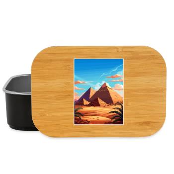 Kairo Ägypten Große Pyramiden Von Gizeh Reiseposter - Lunch Box - Schwarz - Vorne