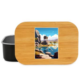 Hampi Inde Affiche de voyage Souvenir Carte Postale Peinture - Boîte à goûter - noir - Devant