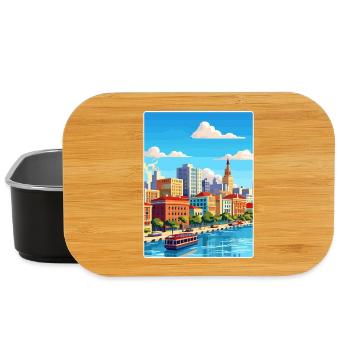 Rosario Argentina Travel Poster Souvenir Paint WPA - Lunch Box - black - Front
