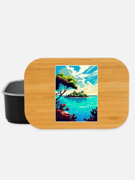 Belize Caraïbes Voyage Affiche Souvenir Peinture WPA - Boîte à goûter - noir