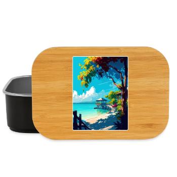 Negril Caribbean Travel Poster Souvenir Paint WPA - Lunch Box - black - Front