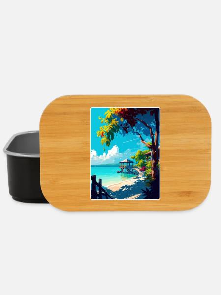 Negril Affiche de voyage des Caraïbes Peinture Souvenir WPA - Boîte à goûter - noir