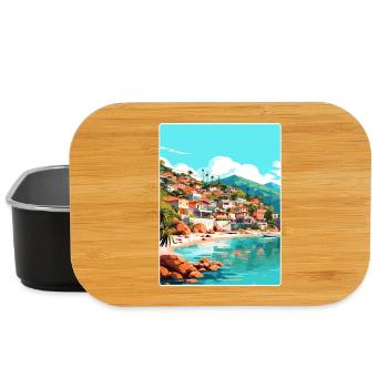 Yelapa Travel Poster Souvenir Postcard Painting - Lunch Box - black - Front