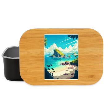 Bali Indonesien Reise Poster Souvenir Malerei WPA - Lunch Box - Schwarz - Vorne