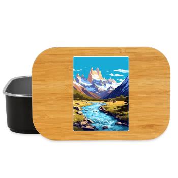 Monte Fitz Roy Travel Poster Souvenir Painting WPA - Lunch Box - black - Front