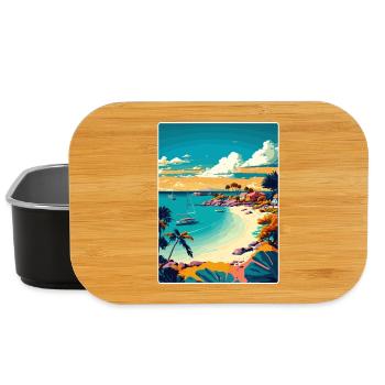 Aruba Caribbean Travel Poster Souvenir Paint WPA - Lunch Box - black - Front