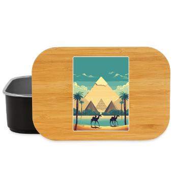 Kairo Ägypten Große Pyramiden Von Gizeh Reiseposter - Lunch Box - Schwarz - Vorne