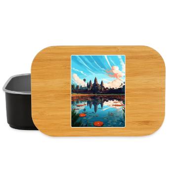 Angkor Wat Kambodscha Vintage Reiseposter Souvenir - Lunch Box - Schwarz - Vorne