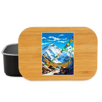Mount Everest China Vintage Travel Poster Souvenir - Lunch Box - black - Front