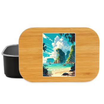 Phi Thaïlande Affiche de voyage thaïlandaise Peinture souvenir WPA - Boîte à goûter - noir - Devant
