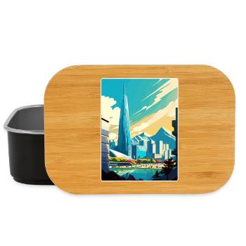 Seoul South Korea Travel Poster Souvenir Paint WPA - Lunch Box - black - Front