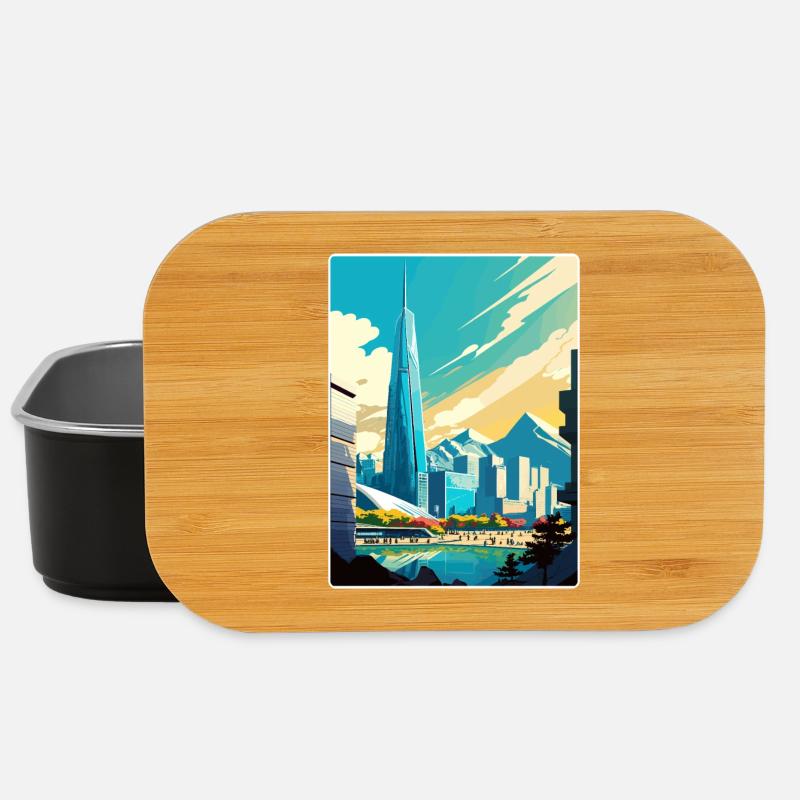 Seoul Südkorea Reise Poster Souvenir Farbe WPA - Lunch Box - Schwarz