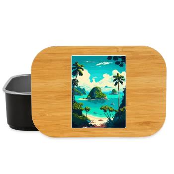 Bali Indonesien Reise Poster Souvenir Malerei WPA - Lunch Box - Schwarz - Vorne
