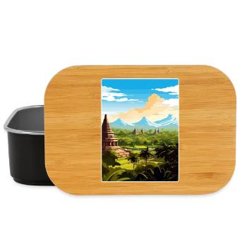 Bali Indonesien Reise Poster Souvenir Malerei WPA - Lunch Box - Schwarz - Vorne