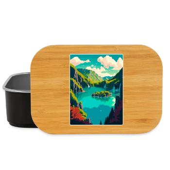 Plitvice Lake National Park Croatia Travel Poster - Lunch Box - black - Front