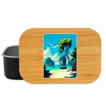 Phi Thaïlande Affiche de voyage thaïlandaise Peinture souvenir WPA - Boîte à goûter - noir - Devant