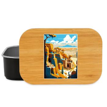 Affiche de voyage du parc national de Mesa Verde Colorado - Boîte à goûter - noir - Devant