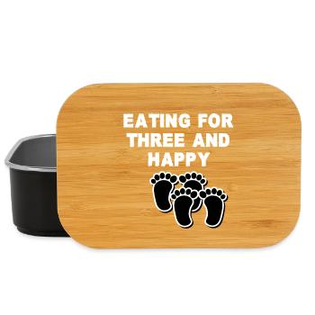 Ich bin schwanger und glücklich eating for three - Lunch Box - Schwarz - Vorne