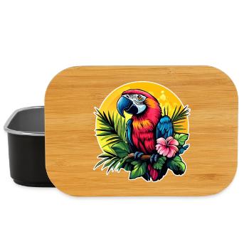 Tropical parrot in the circle of the sun - Lunch Box - black - Front