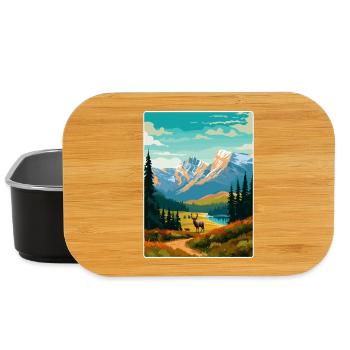 Parc national Banff Canada Affiche de voyage souvenir - Boîte à goûter - noir - Devant