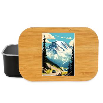 Mount Rainier Nationalpark Reiseposter Souvenir - Lunch Box - Schwarz - Vorne