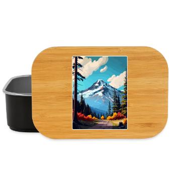 Mount Hood National Forest Reiseposter Souvenir - Lunch Box - Schwarz - Vorne