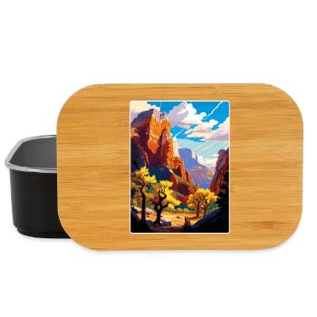 Parc national de Zion Arizona Affiche de voyage souvenir - Boîte à goûter - noir - Devant
