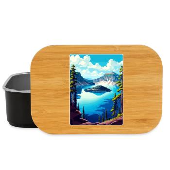 Affiche de voyage souvenir du parc national du lac Crater - Boîte à goûter - noir - Devant