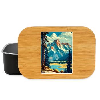 Affiche de voyage souvenir du parc national de Grand Teton - Boîte à goûter - noir - Devant