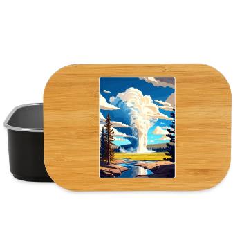Yellowstone National Park Travel Poster Souvenir - Lunch Box - black - Front