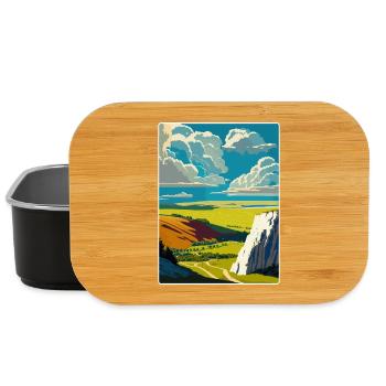 Affiche de voyage souvenir du parc national des South Downs - Boîte à goûter - noir - Devant