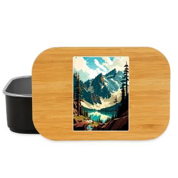 North Cascades National Park Travel Poster Card - Lunch Box - black - Front