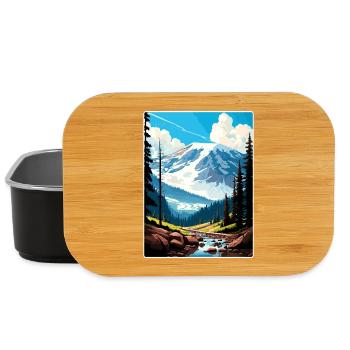 Mount Rainier Nationalpark Reiseposter Souvenir - Lunch Box - Schwarz - Vorne