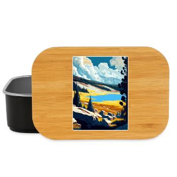 Yellowstone National Park Travel Poster Souvenir - Lunch Box - black - Front