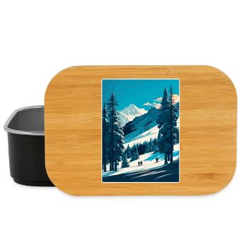 Megève Ski Les Arcs Skifahren Reiseposter Souvenir - Lunch Box - Schwarz - Vorne