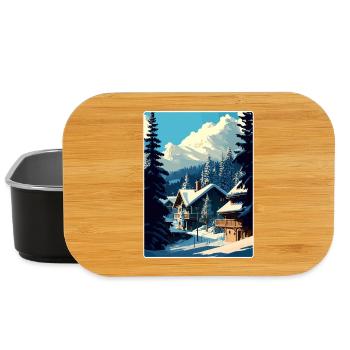 Megève Ski Les Arcs Skifahren Reiseposter Souvenir - Lunch Box - Schwarz - Vorne