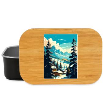 Megève Ski Les Arcs Skifahren Reiseposter Souvenir - Lunch Box - Schwarz - Vorne
