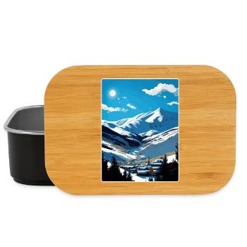 Vail Ski Resort Colorado Travel Poster Souvenir - Lunch Box - black - Front