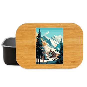 St Mortiz Ski Skifahren Reise Poster Souvenir WPA - Lunch Box - Schwarz - Vorne