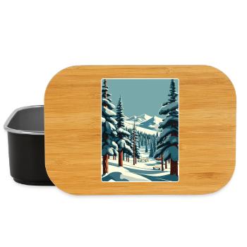 Park Ski Skiing Travel Poster Souvenir Paint WPA - Lunch Box - black - Front