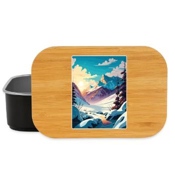 Les Arcs Station de ski Neige France Affiche de voyage WPA - Boîte à goûter - noir - Devant
