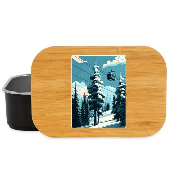 Courchevel Ski Skifahren Reise Poster Souvenir WPA - Lunch Box - Schwarz - Vorne