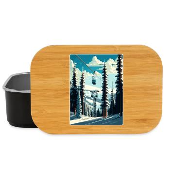 Park Ski Skiing Travel Poster Souvenir Paint WPA - Lunch Box - black - Front