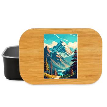 Alpes bavaroises Allemagne Affiche de voyage Souvenir WPA - Boîte à goûter - noir - Devant